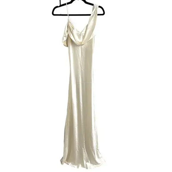 Reformation Ronda Silk Dress Ivory - Picture 8 of 13